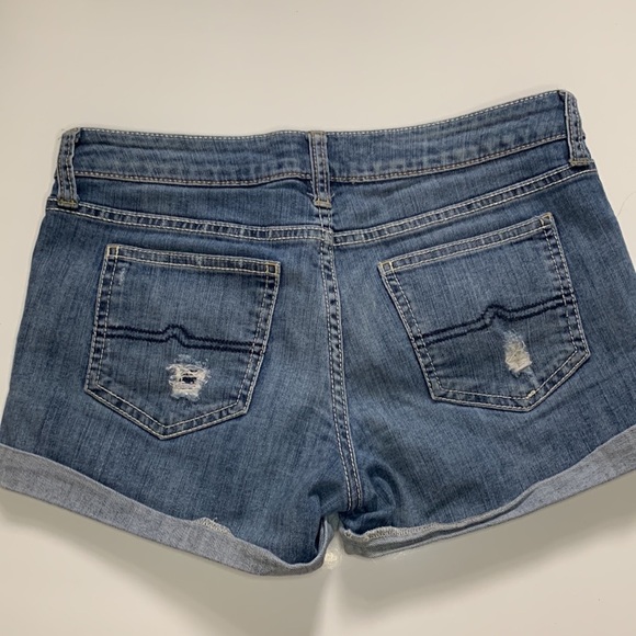 Arizona Low Rise Distressed Denim Shorts - Picture 2 of 7